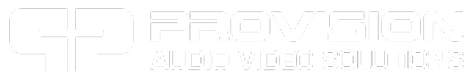 Provision AVS logo with stylized initials and cross symbol, text reads ‘Provision Audio Video Solutions’
